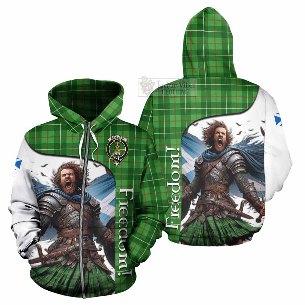 Tartan Vibes Clothing Galloway Crest Tartan Hoodie Inspired by the Freedom of Scottish Warrior