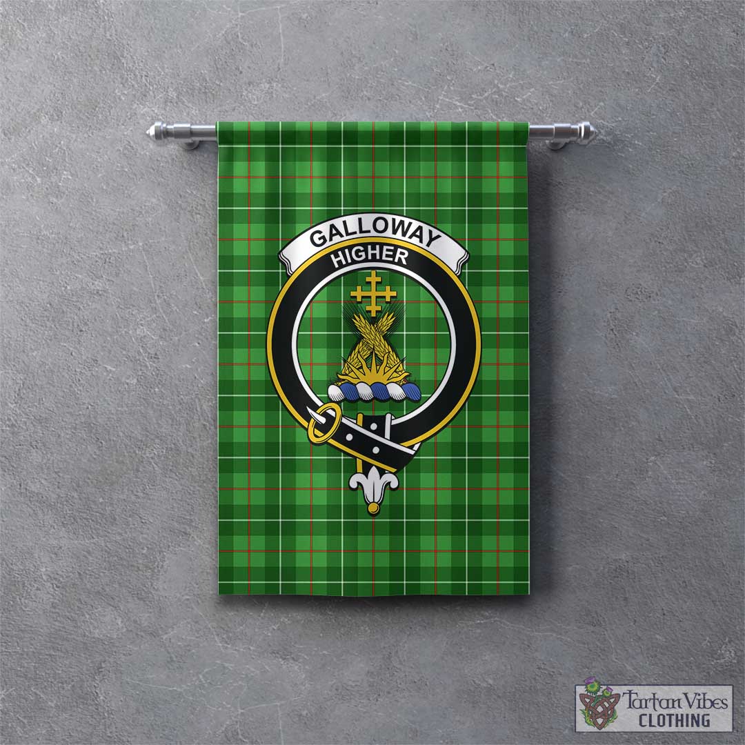 Tartan Vibes Clothing Galloway Tartan Gonfalon, Tartan Banner with Family Crest