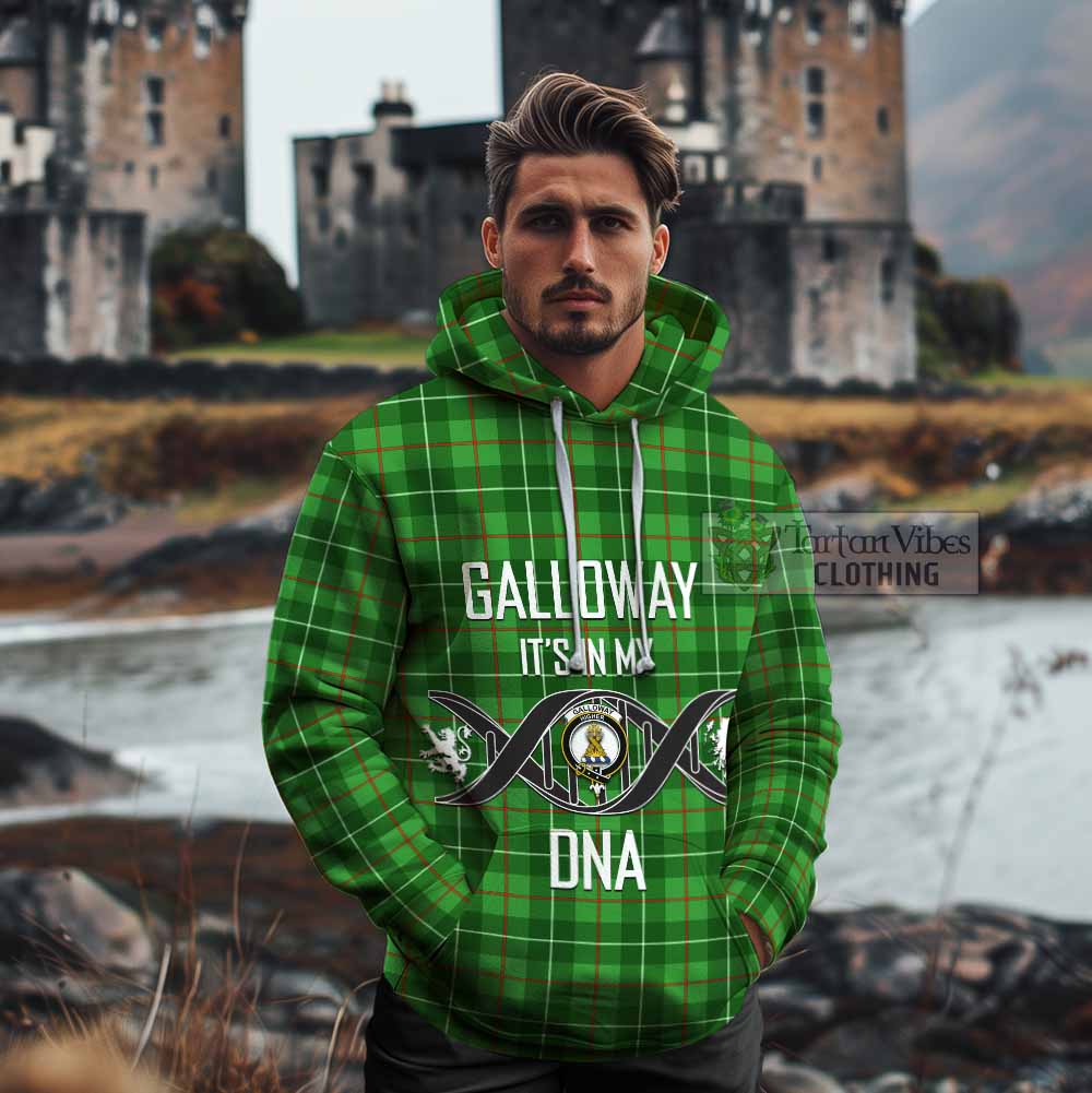 Tartan Vibes Clothing Galloway Tartan Cotton Hoodie with Family Crest DNA In Me Style