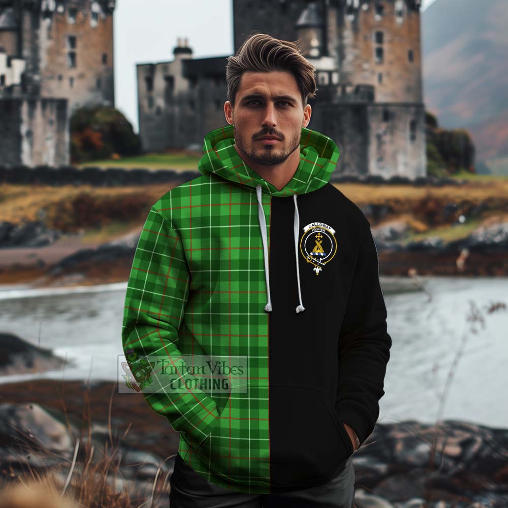 Tartan Vibes Clothing Galloway Tartan Cotton Hoodie with Family Crest and Half Of Me Style