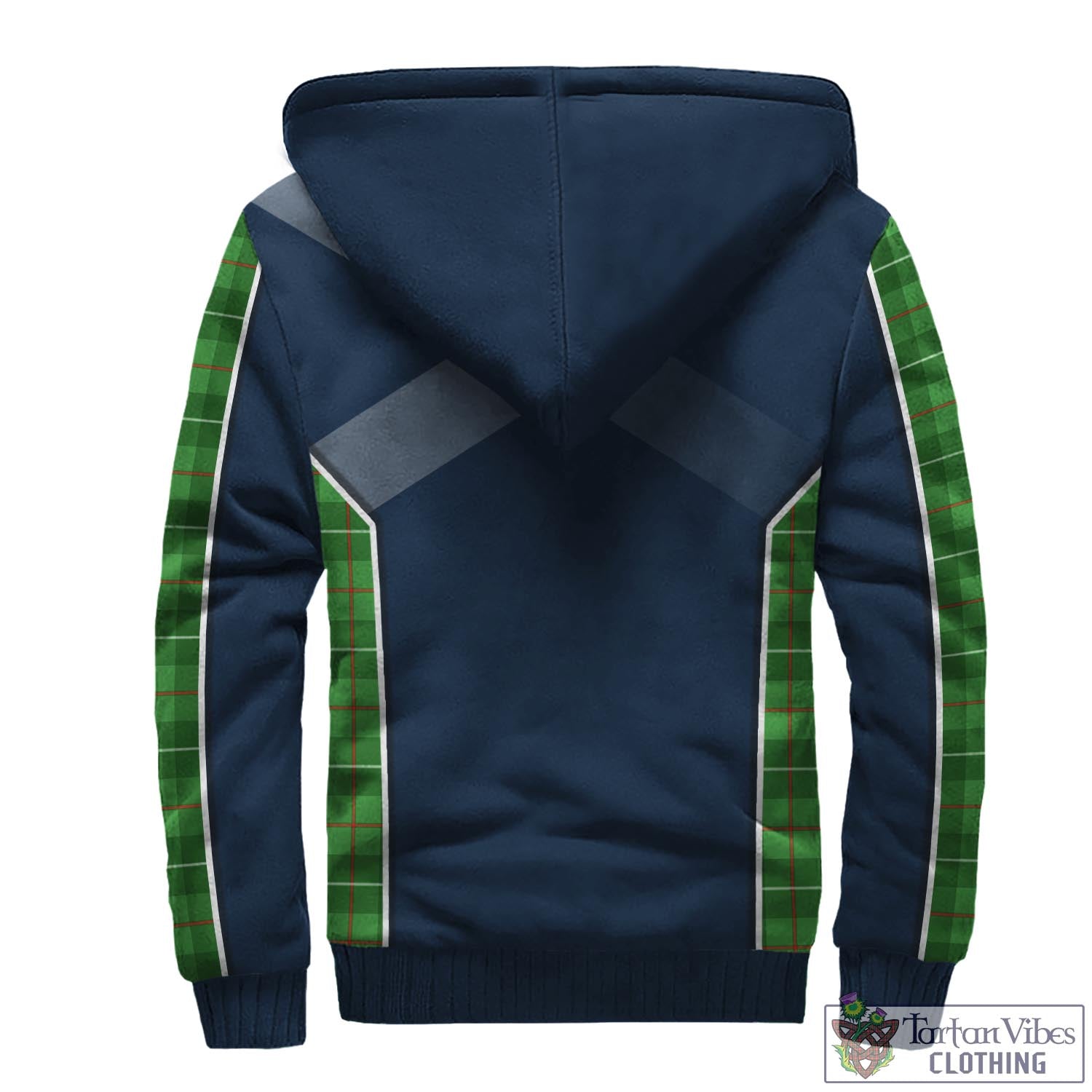 Tartan Vibes Clothing Galloway Tartan Sherpa Hoodie with Family Crest and Scottish Thistle Vibes Sport Style