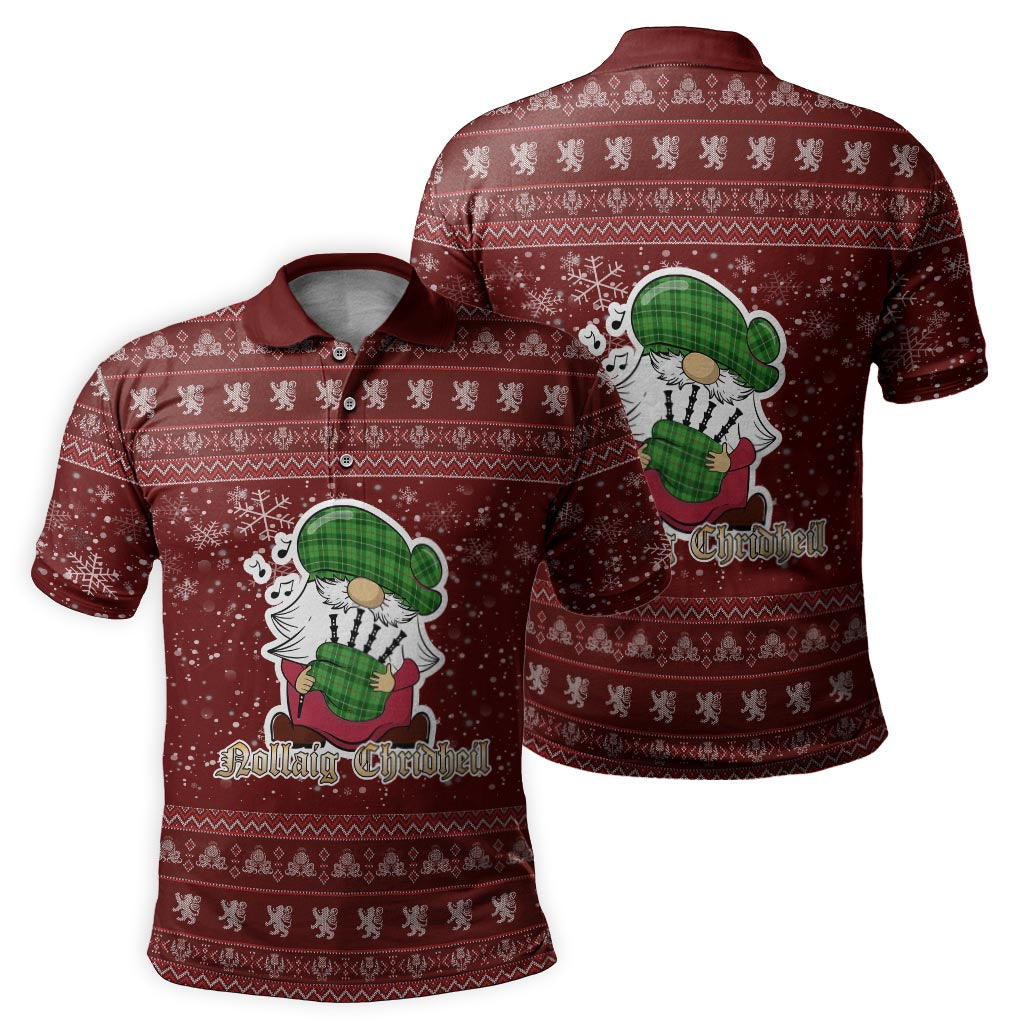 Galloway Clan Christmas Family Polo Shirt with Funny Gnome Playing Bagpipes - Tartanvibesclothing