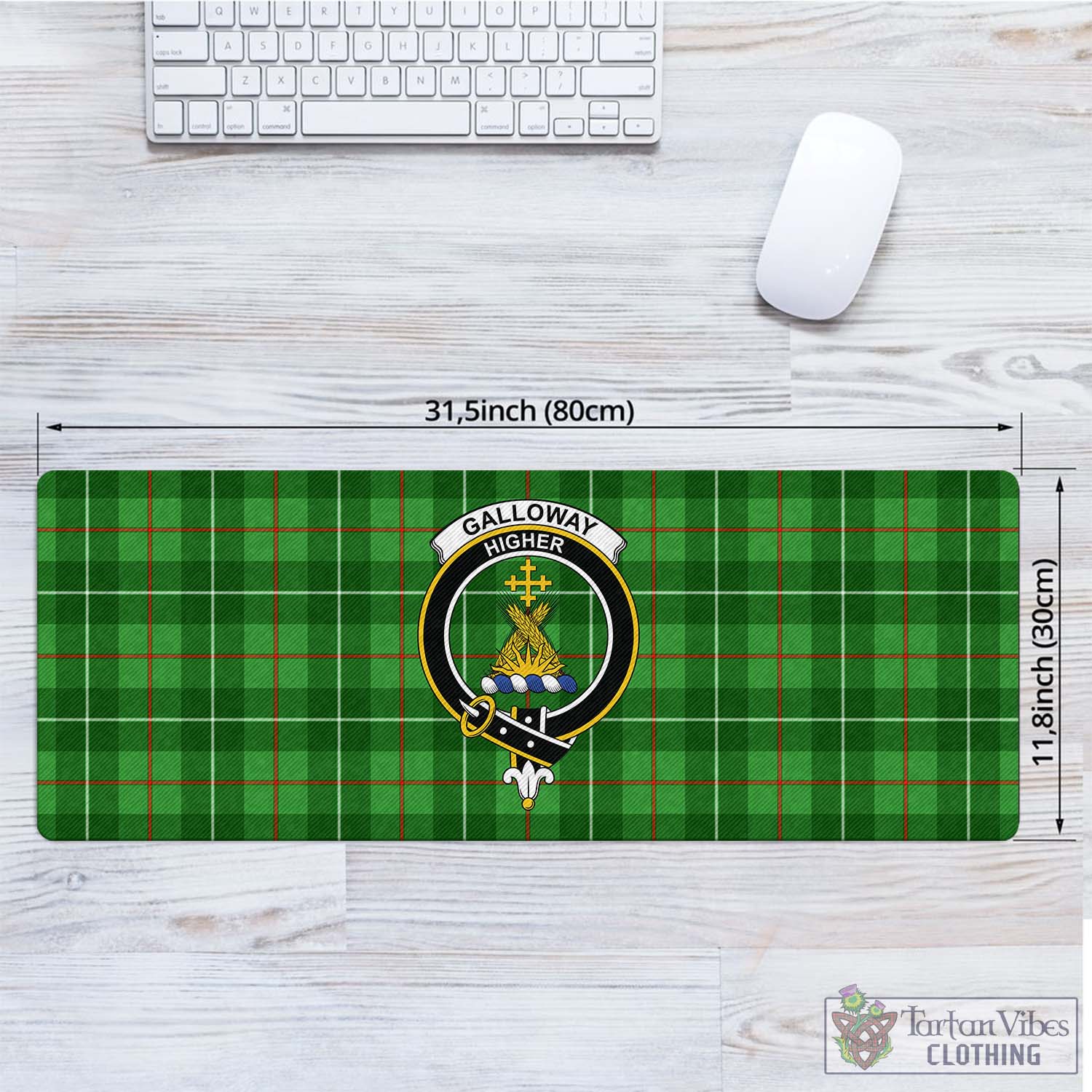 Tartan Vibes Clothing Galloway Tartan Mouse Pad with Family Crest