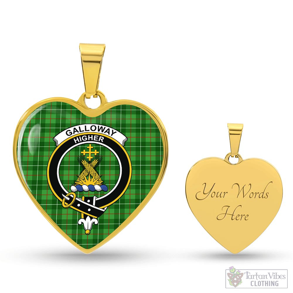 Tartan Vibes Clothing Galloway Tartan Heart Necklace with Family Crest