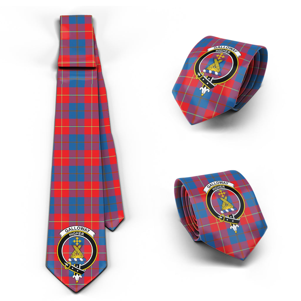 galloway-red-tartan-classic-necktie-with-family-crest