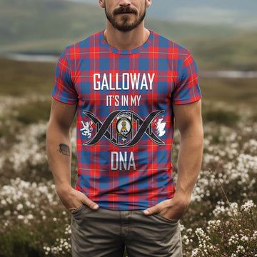 Galloway Red Tartan T-Shirt with Family Crest DNA In Me Style