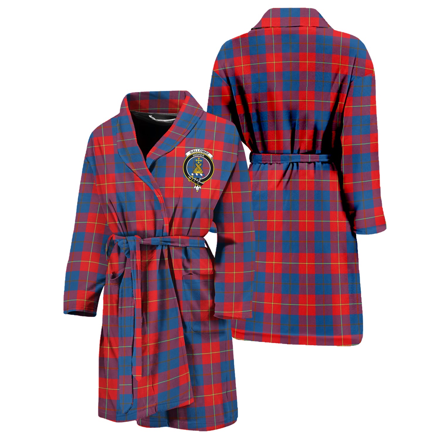 galloway-red-tartan-bathrobe-with-family-crest