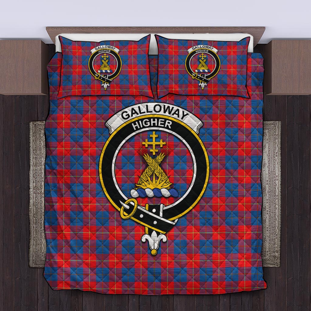 Galloway Red Tartan Quilt Bed Set with Family Crest Twin - Tartan Vibes Clothing