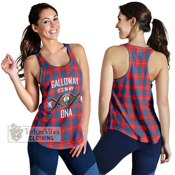 Galloway Red Tartan Women's Racerback Tanks with Family Crest DNA In Me Style