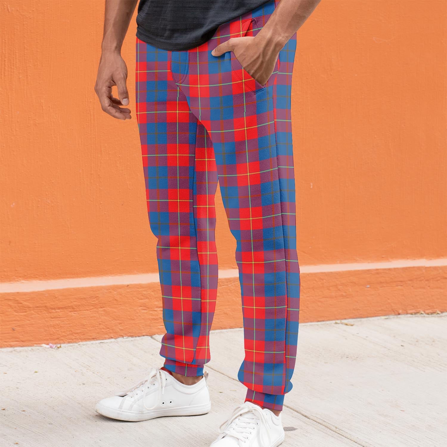 Galloway Red Tartan Joggers Pants S - Tartanvibesclothing