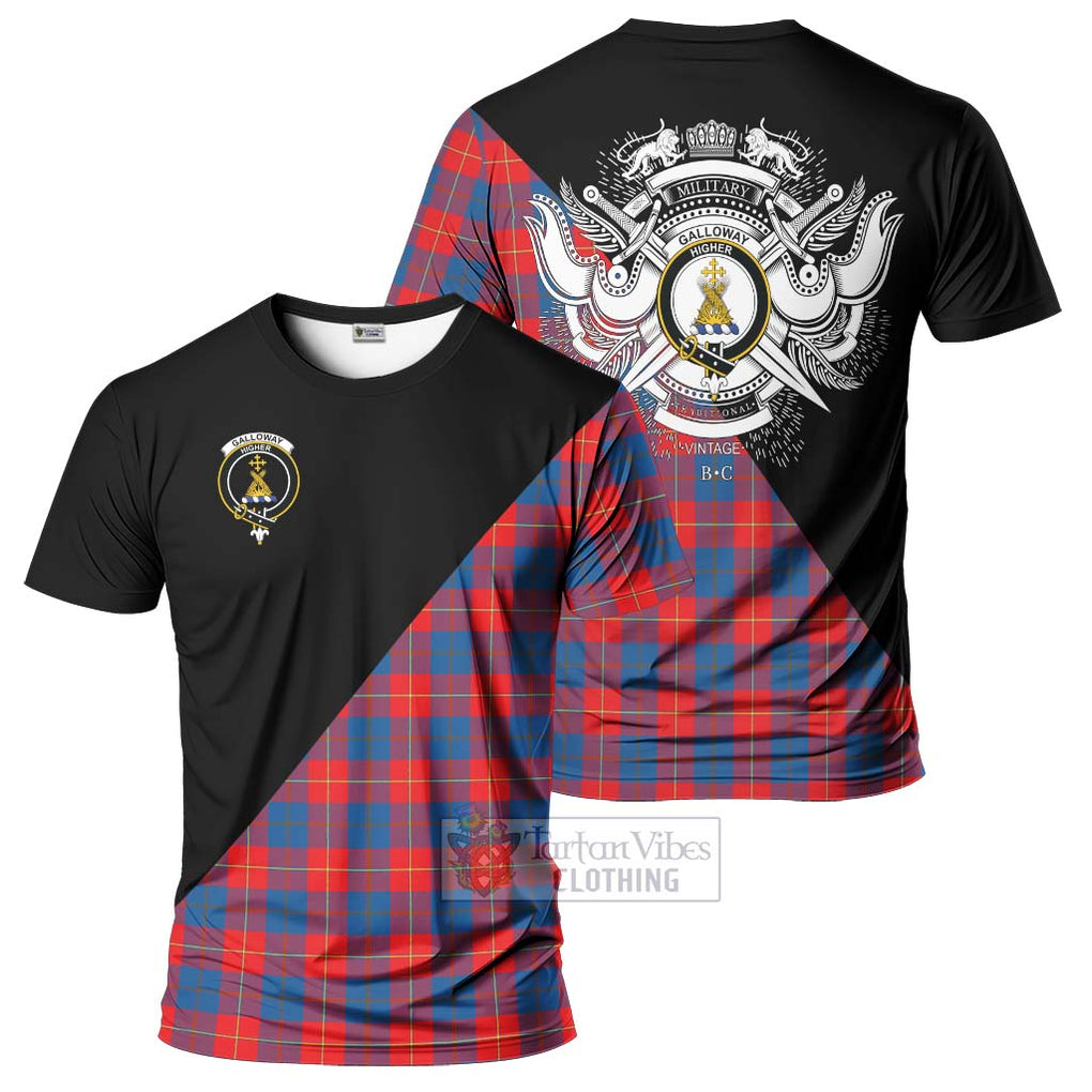 Galloway Red Tartan T-Shirt with Family Crest and Military Logo Style Kid's Shirt - Tartanvibesclothing Shop