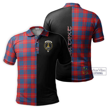 Galloway Red Tartan Polo Shirt with Family Crest and Half Of Me Style