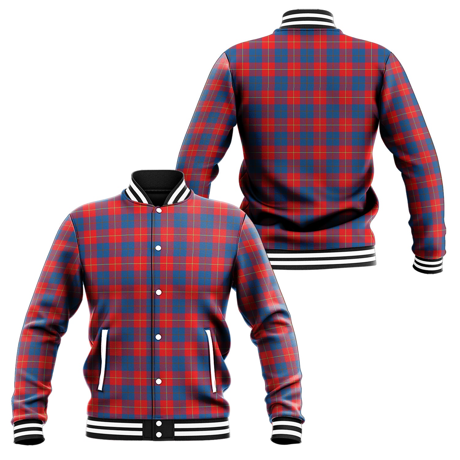 Galloway Red Tartan Baseball Jacket Unisex - Tartan Vibes Clothing