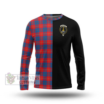 Galloway Red Tartan Long Sleeve T-Shirt with Family Crest and Half Of Me Style