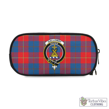Galloway Red Tartan Pen and Pencil Case with Family Crest