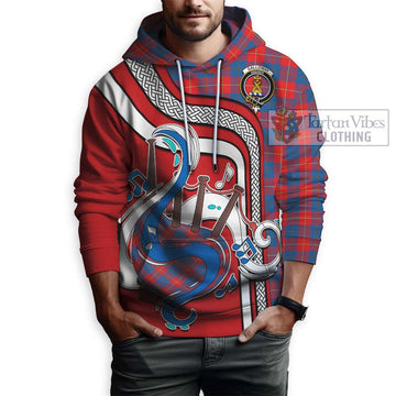 Galloway Red Tartan Hoodie with Epic Bagpipe Style