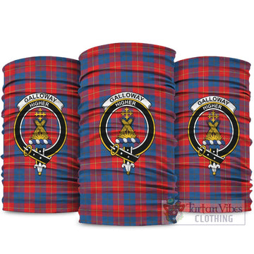 Galloway Red Tartan Neck Gaiters, Tartan Bandanas, Tartan Head Band with Family Crest