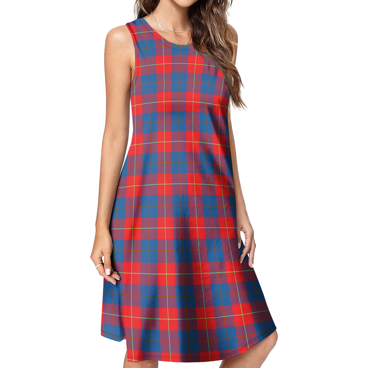 Galloway Red Tartan Womens Casual Dresses - Tartanvibesclothing