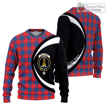 Galloway Red Tartan Ugly Sweater with Family Crest Circle Style