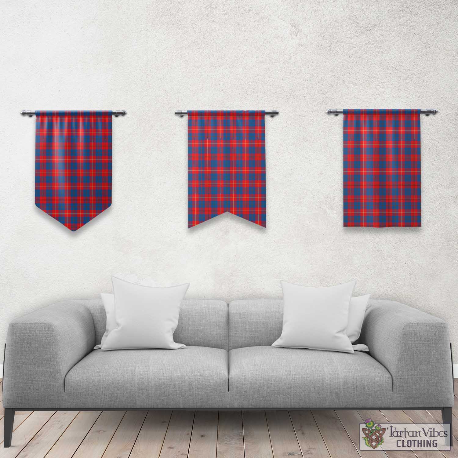 Tartan Vibes Clothing Galloway Red Tartan Gonfalon, Tartan Banner