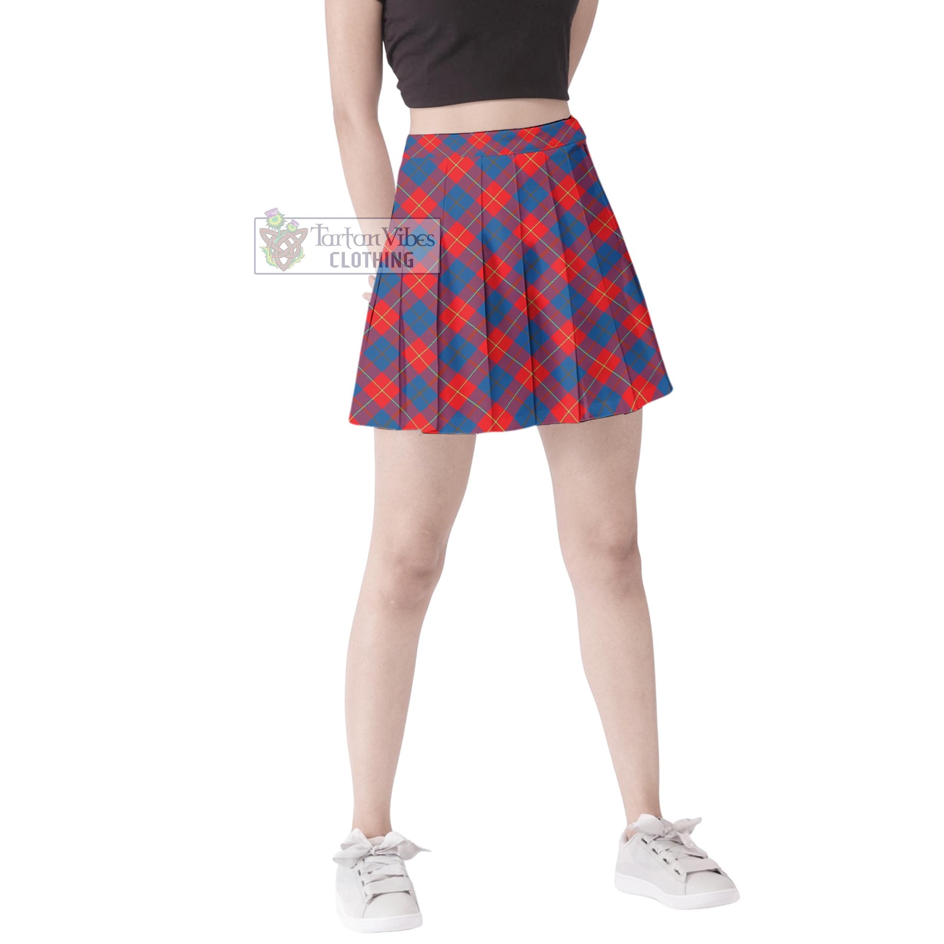 Tartan Vibes Clothing Galloway Red Tartan Women's Plated Mini Skirt