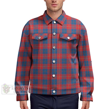 Galloway Red Tartan Unisex Lapel Cotton Jacket