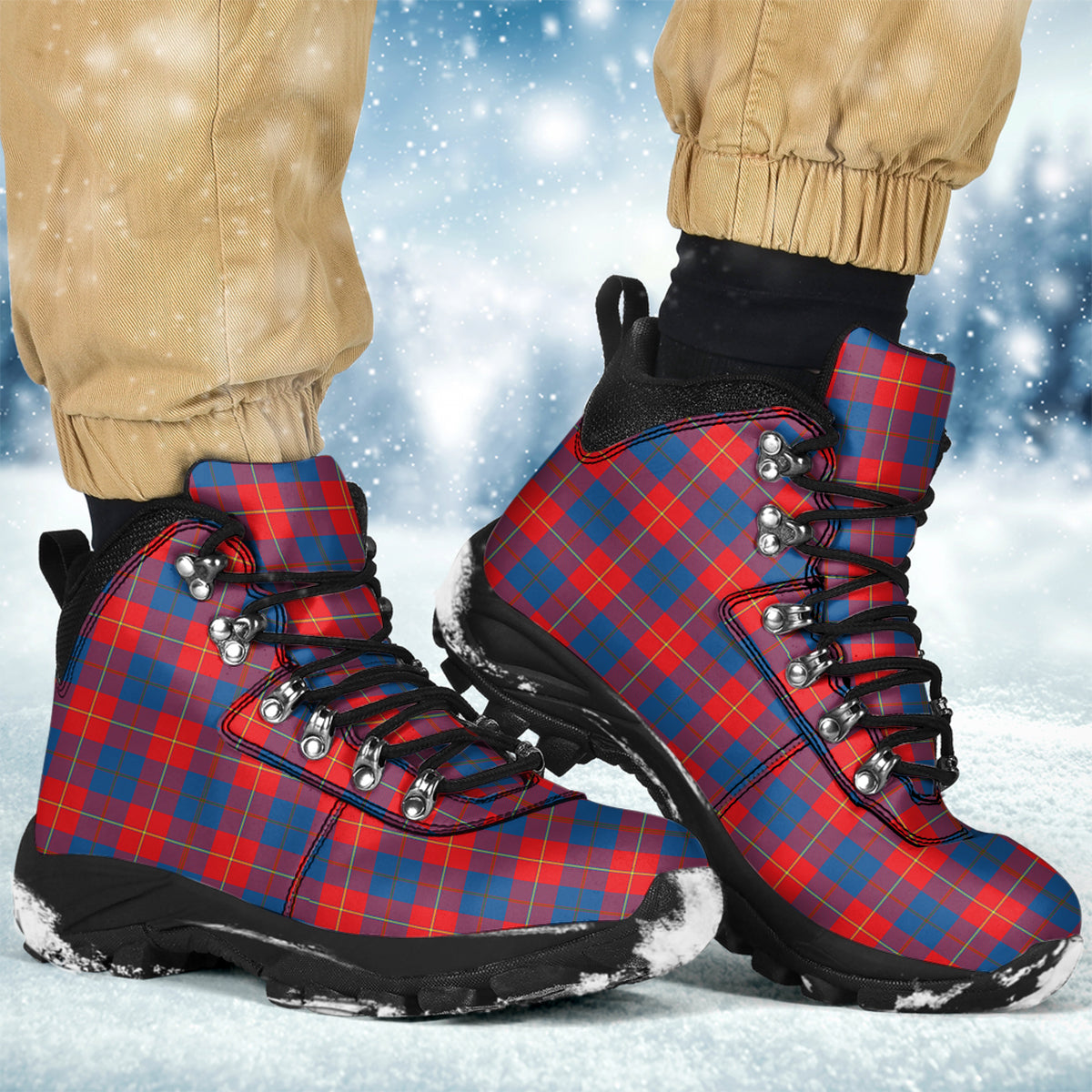 Galloway Red Tartan Alpine Boots - Tartanvibesclothing