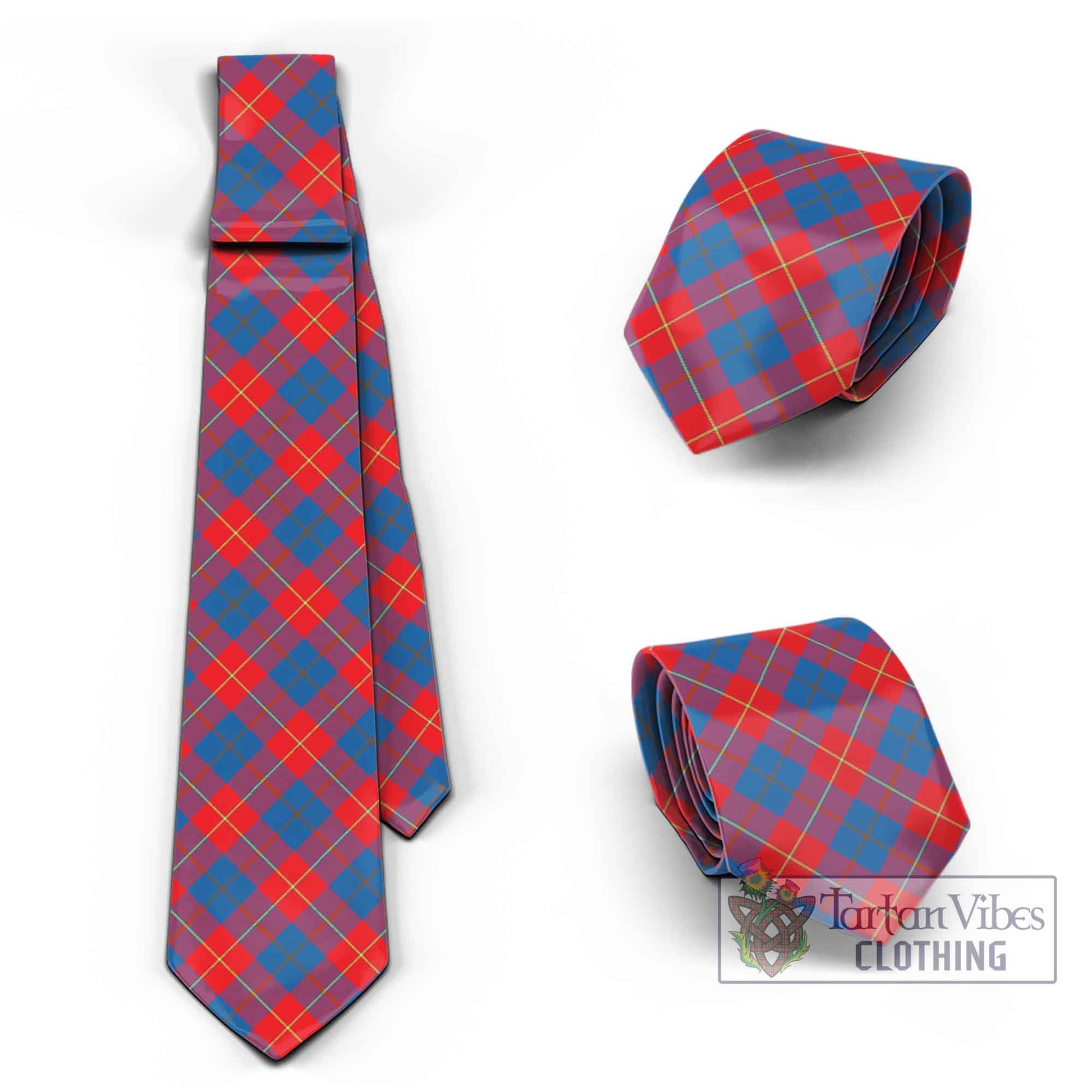 Tartan Vibes Clothing Galloway Red Tartan Classic Necktie Cross Style