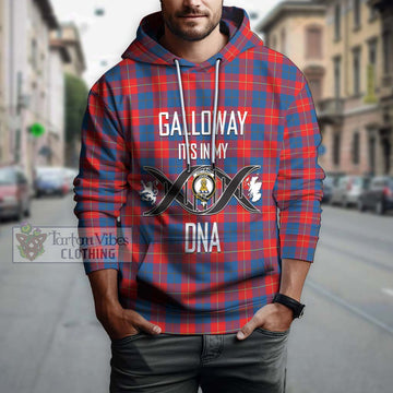 Galloway Red Tartan Hoodie with Family Crest DNA In Me Style