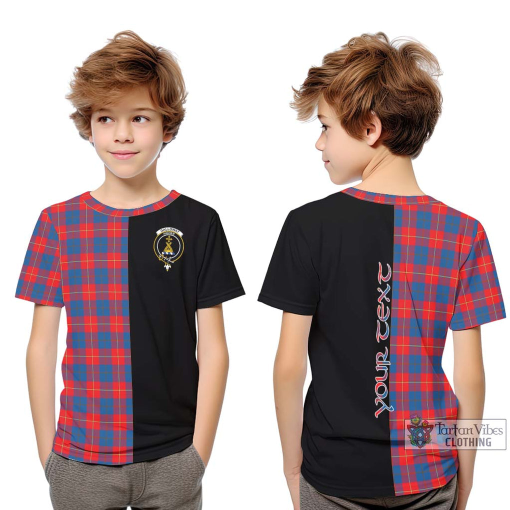 Galloway Red Tartan Kid T-Shirt with Family Crest and Half Of Me Style Youth XL Size14 - Tartanvibesclothing Shop