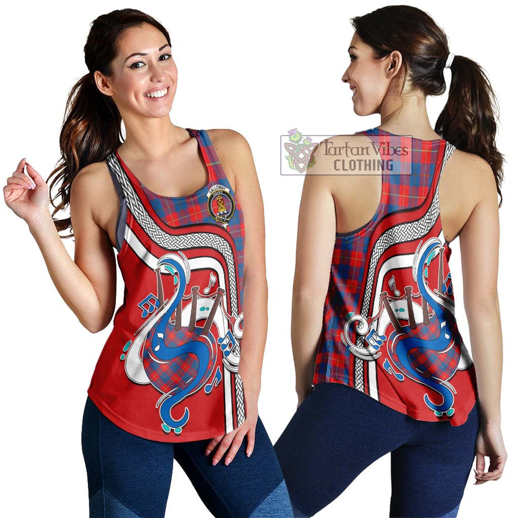 Galloway Red Tartan Women's Racerback Tanks with Epic Bagpipe Style 4XL - Tartanvibesclothing Shop