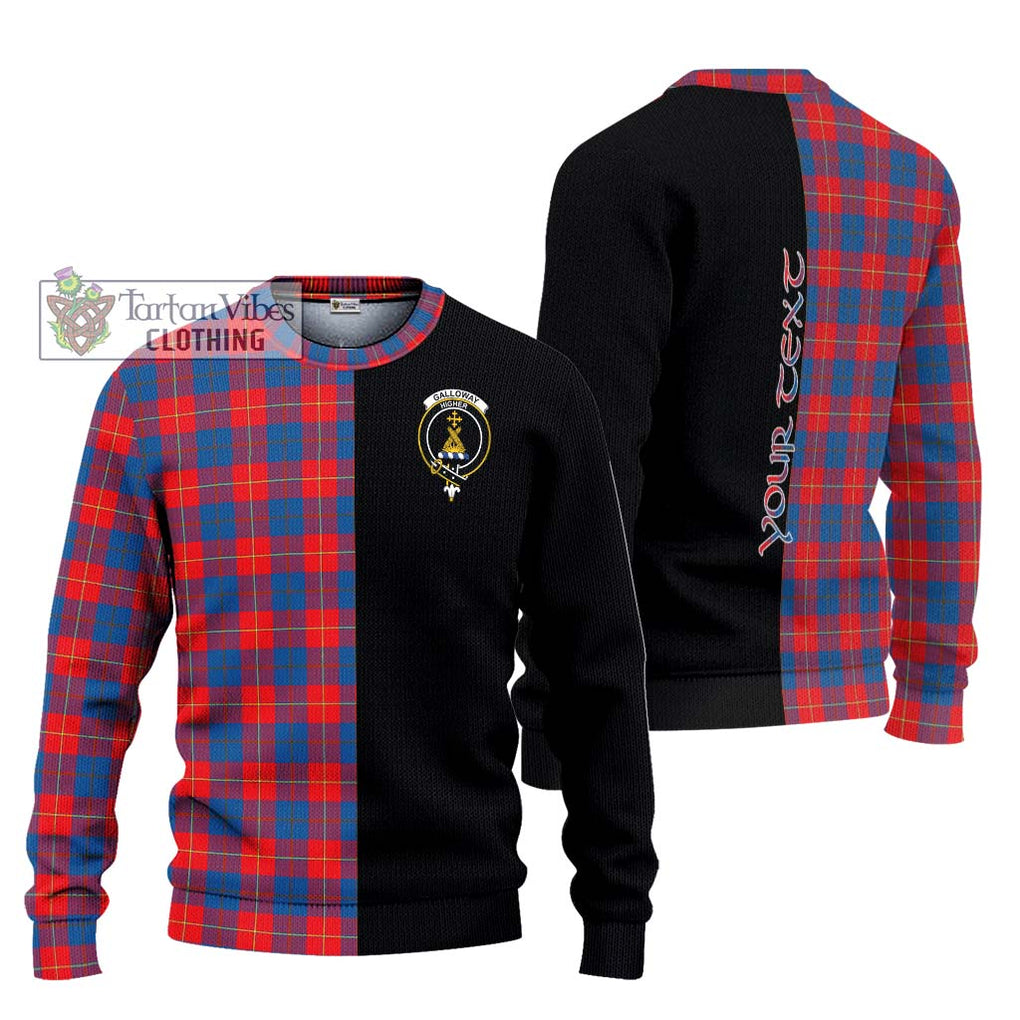 Galloway Red Tartan Knitted Sweater with Family Crest and Half Of Me Style Unisex - Tartanvibesclothing Shop