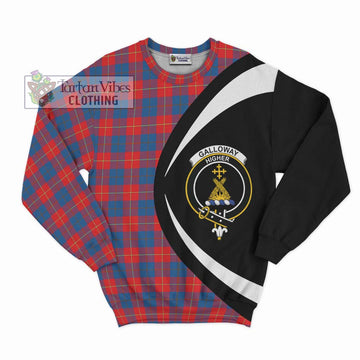 Galloway Red Tartan Sweatshirt with Family Crest Circle Style