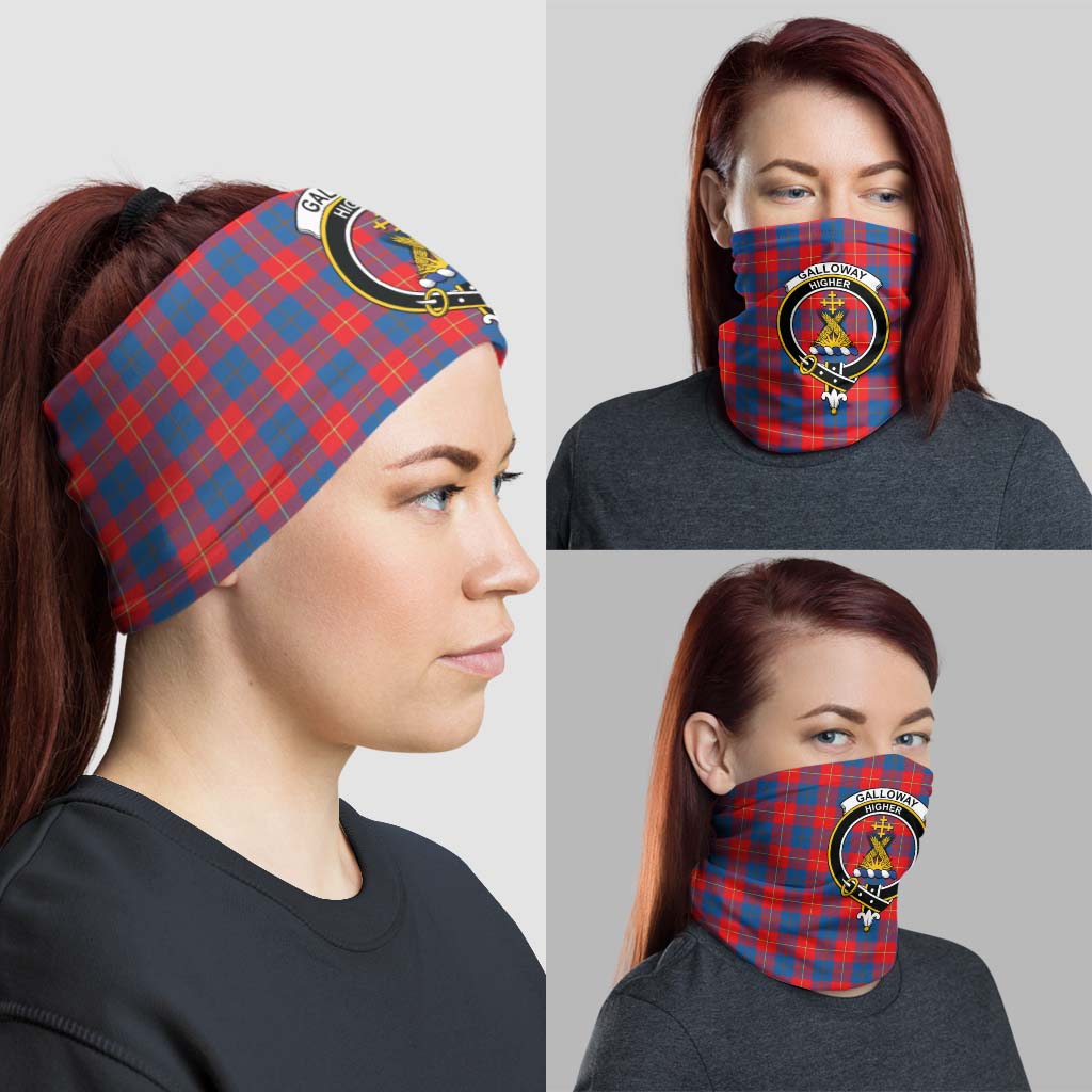 Galloway Red Tartan Neck Gaiters, Tartan Bandanas, Tartan Head Band with Family Crest