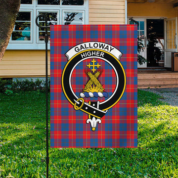 Galloway Red Tartan Flag with Family Crest