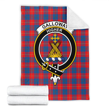 Galloway Red Tartan Blanket with Family Crest