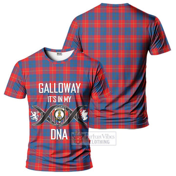Galloway Red Tartan T-Shirt with Family Crest DNA In Me Style