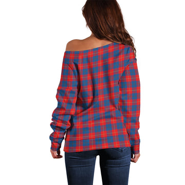 Galloway Red Tartan Off Shoulder Women Sweater