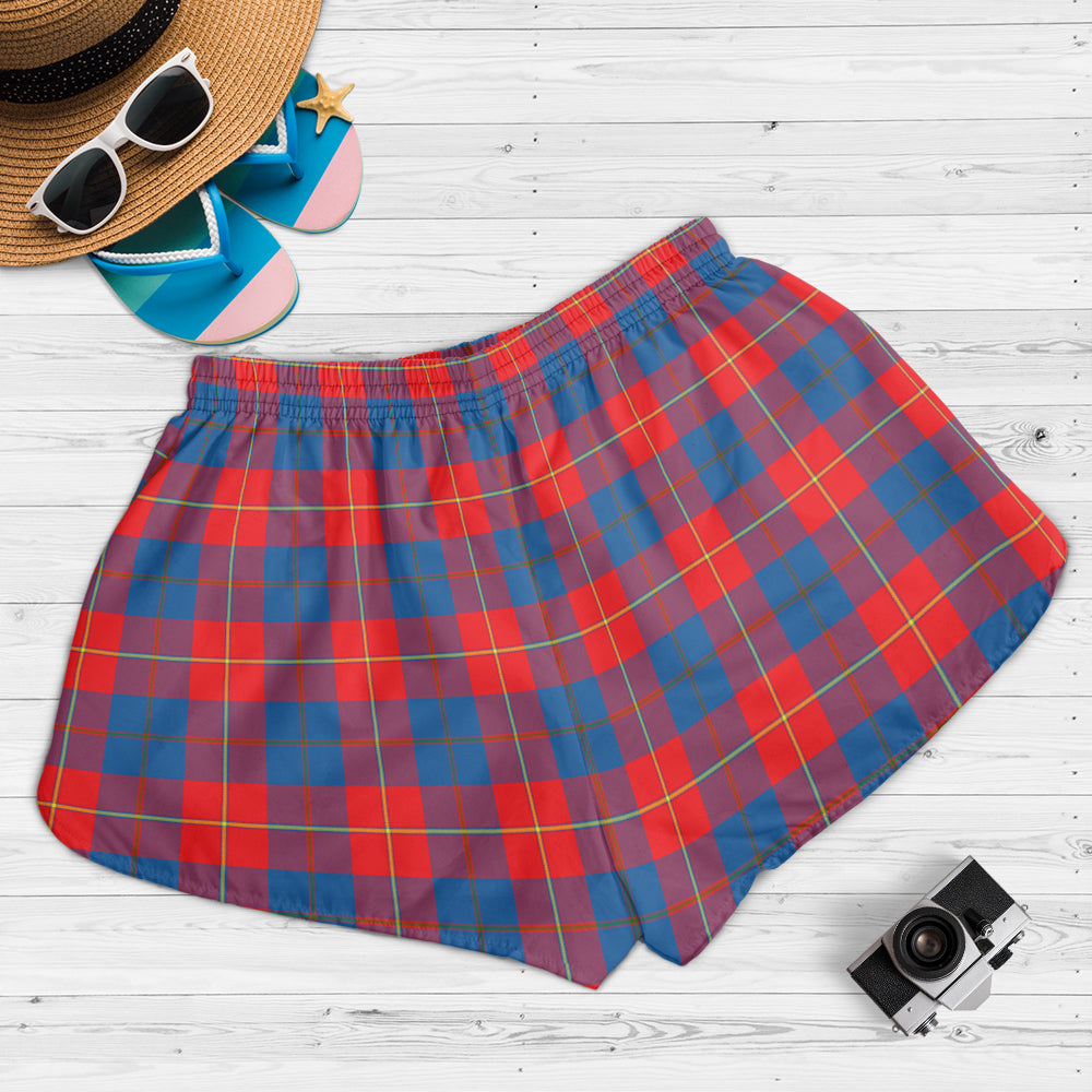 galloway-red-tartan-womens-shorts-with-family-crest