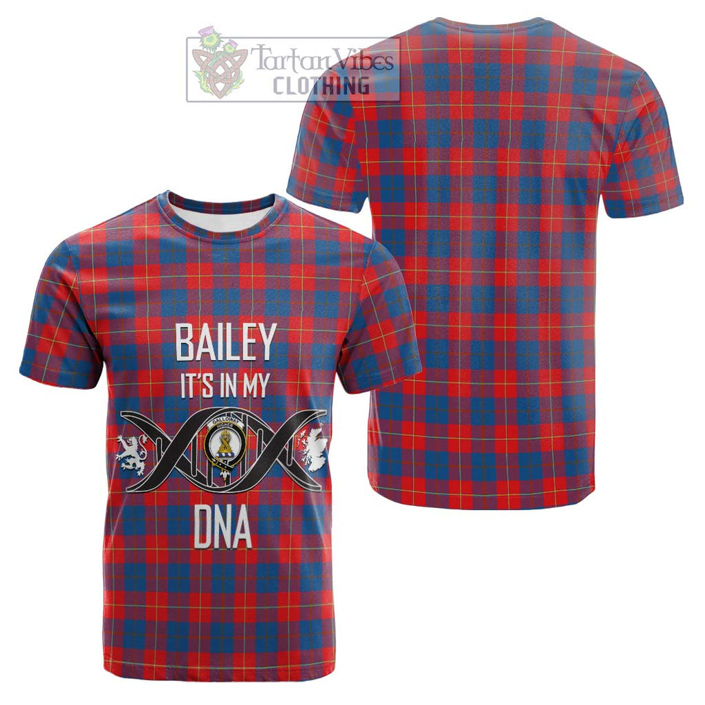 Tartan Vibes Clothing Galloway Red Tartan Cotton T-shirt with Family Crest DNA In Me Style