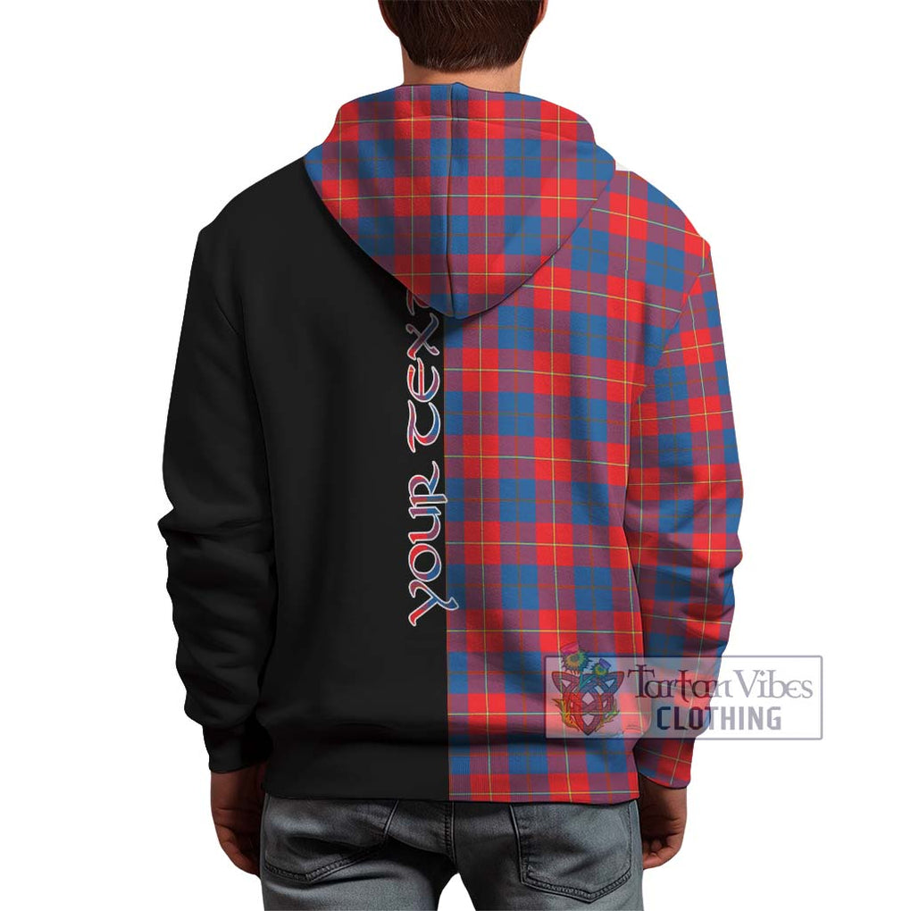 Galloway Red Tartan Hoodie with Family Crest and Half Of Me Style - Tartanvibesclothing Shop