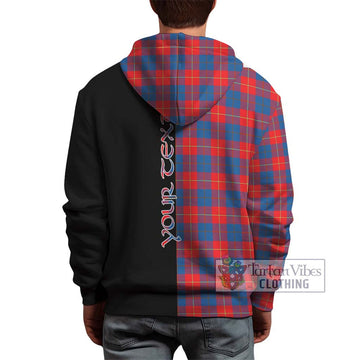 Galloway Red Tartan Hoodie with Family Crest and Half Of Me Style