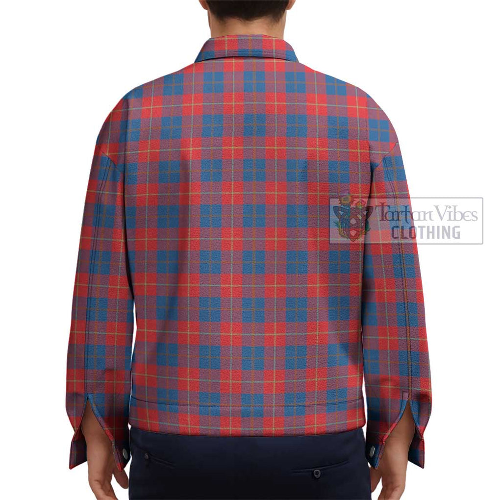 Galloway Red Tartan Unisex Lapel Cotton Jacket - Tartan Vibes Clothing