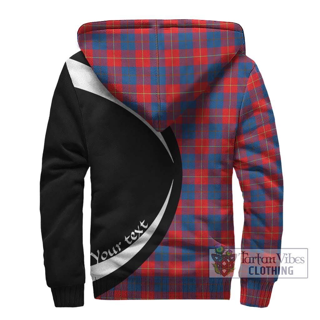 Galloway Red Tartan Sherpa Hoodie with Family Crest Circle Style - Tartan Vibes Clothing