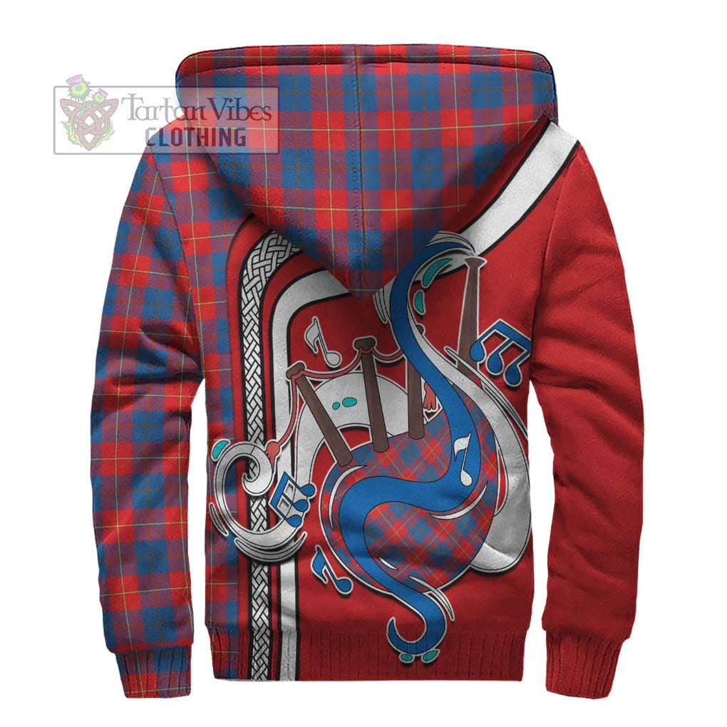 Galloway Red Tartan Sherpa Hoodie with Epic Bagpipe Style - Tartanvibesclothing Shop