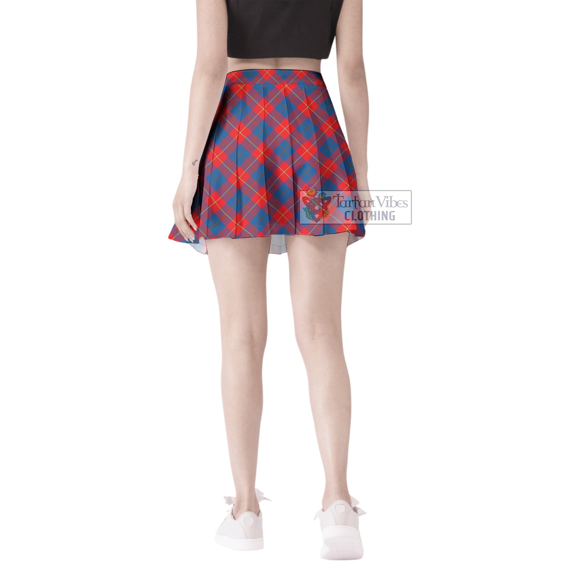 Tartan Vibes Clothing Galloway Red Tartan Women's Plated Mini Skirt