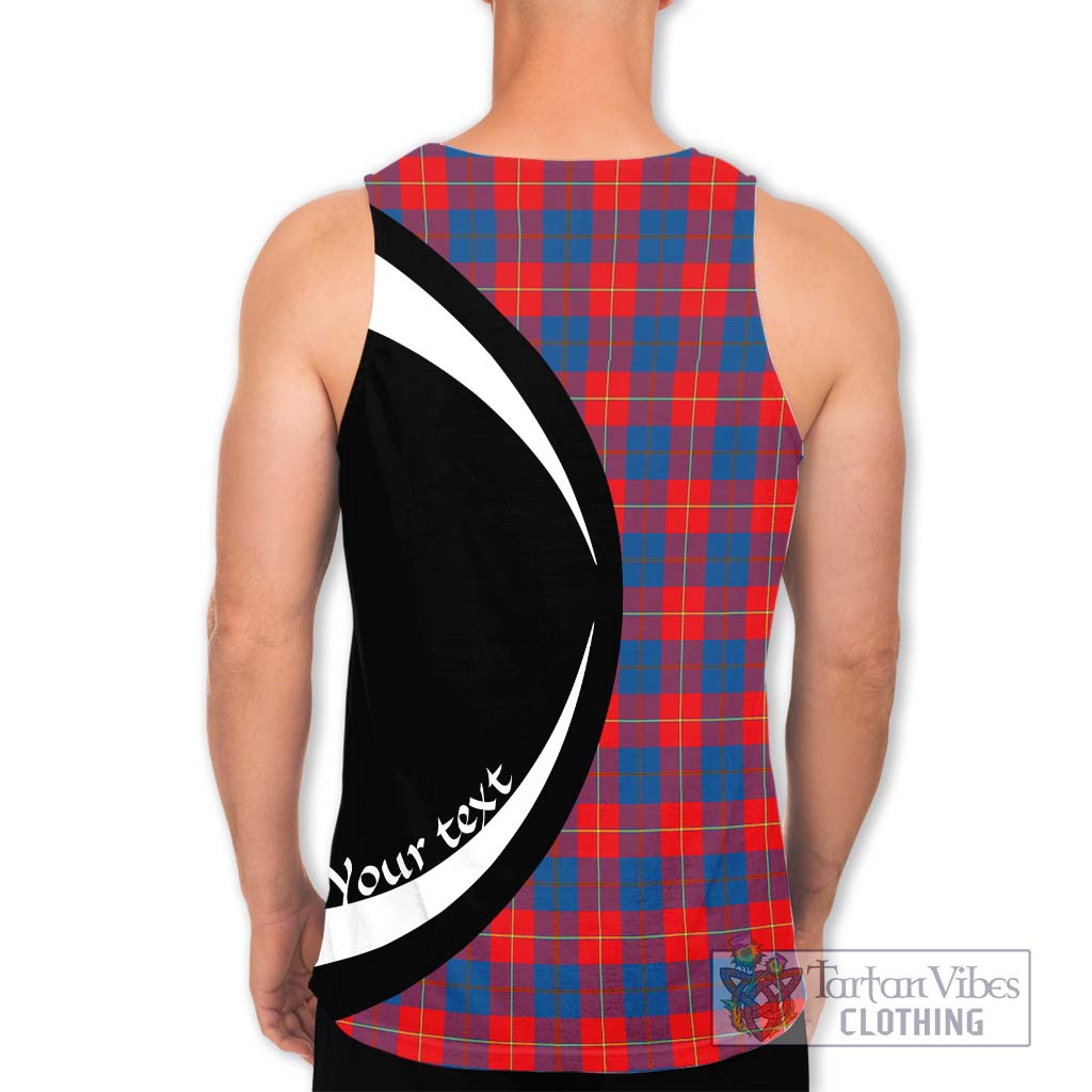 Galloway Red Tartan Men's Tank Top with Family Crest Circle Style - Tartan Vibes Clothing