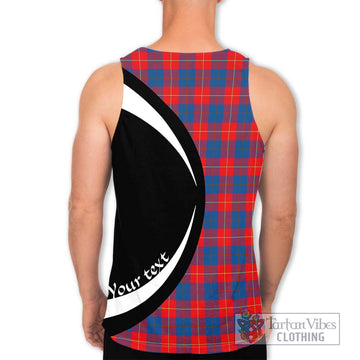 Galloway Red Tartan Men's Tank Top with Family Crest Circle Style