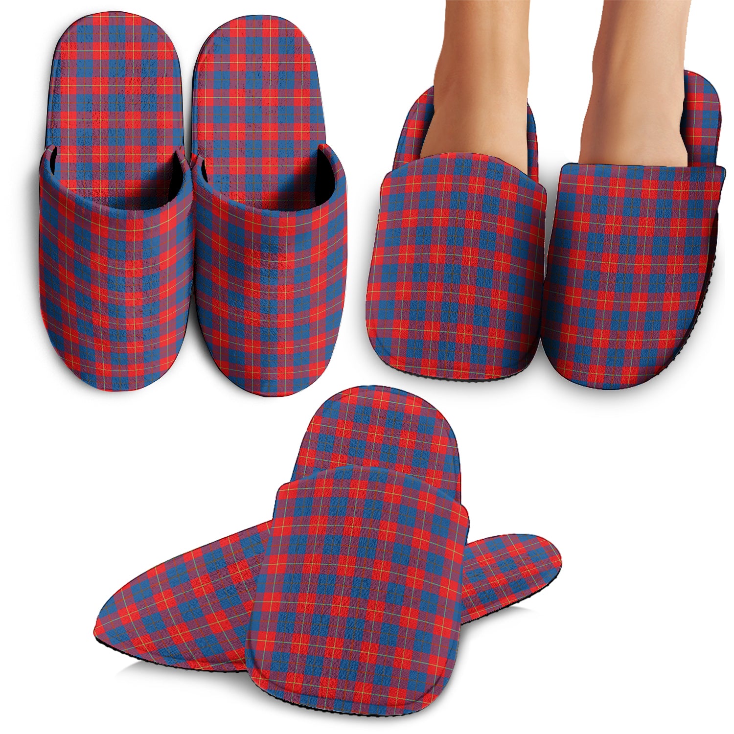 Galloway Red Tartan Home Slippers - Tartanvibesclothing