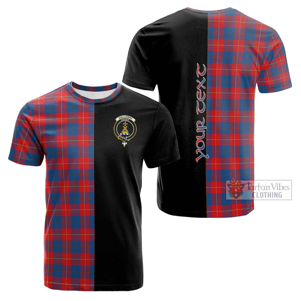 Tartan Vibes Clothing Galloway Red Tartan Cotton T-shirt with Family Crest and Half Of Me Style